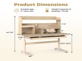 Height Adjustable Kids Study Desk with Storage & Tiltable Desktop, Ideal for Growing Children 3 37818285