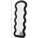 Flannel Full Length Wave Floor Mirror with Stand for Bedroom living room Hanging or Against The Wall W347P318393