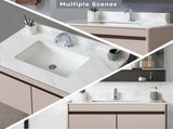 37 Inch Marble Vanity Top, White Vanity Top with Pre-drilled Faucet Holes, Bathroom Vanity Top with 80533783