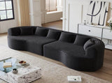 Curved Sectional Sofa, 106.3-inch Oversized Modern Bone-Free Cloud Sofa with 6 Pillows Luxury W3505P355588