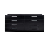 8 Drawer Double Dresser for Bedroom, Wide Storage Cabinet for Living Room Home Entryway, Black 07572522