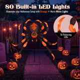 52" Large Halloween Spider Decoration with 80 LED Lights - Weatherproof Metal & Fabric Spider with 42961266