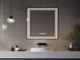 Bright LED Bathroom Mirror 36" x 28" Front Light, 5 Mins Defog, Full HD Reflected, 3 Colors 75307422