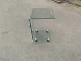 C-shaped Clear Glass Side & End Table, Tempered Glass End Table Small Table W1718P242510