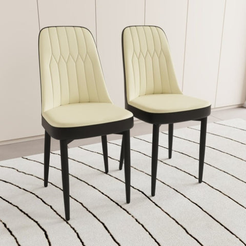 ZUN A set of 2 dining chair, modern style chair made of high-quality PU Leather fabric with thick soft W2189P166108