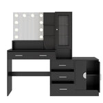 ZUN Large Makeup Vanity with Lights, Vanity Table with Charging Station, Vanity Desk with Mirror and 10 34862814