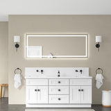 72 x 28 Inch LED Bathroom Mirror with Front and Backlight, Wall Mounted Vanity Mirror with Aluminum W2287P310521