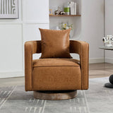 29.1"W Swivel Accent Open Back Barrel Chair Modern Comfy Sofa Chair With Weathered Base For Nursery W1298P241830