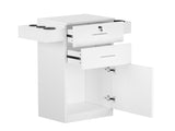 Barbershop Salon Locker / Hair Dryer Rack Drawer with Lock White 76190770