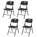 6pcs 47*54*84cm Garden Plastic Folding Chair Black 40924888