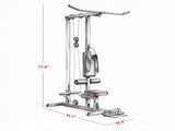 Black Lat Pull down Machine with Adjustable Seat And Flip-Up Footplate High/Low Pulley Home Gym 67804429