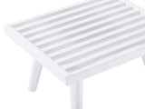 Wood Farmhouse Entryway Slatted Bench, White 72712833