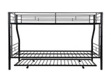 Twin Over Full with trundle Metal Bunk Bed , No Box Spring Needed, Easy Assemble W311P297436