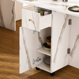 Multifunctional Folding Dining Table with Wall-Mounted Sideboard & Storage for Small W2700P292104