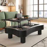Lift Top Coffee Table for Living Room 42" - Fluted Panel Hidden Storage, Silent Hydraulic Lift, W1445P317474