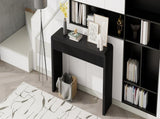 TREXM Rustic Console Table with 3 Fluted Drawers - Solid Wood Veneer Entryway Table Featuring N715P290573B