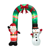 8ft Christmas Inflatable Arch with Santa & Snowman - Super Bright LEDs, Thick Polyester, 1-Min 68021845