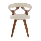 Gardenia Mid-Century Modern Dining/Accent Chair with Swivel in Walnut and Cream Fabric by LumiSource B202P223568