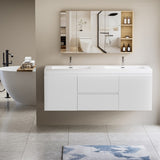 60" Floating Bathroom Vanity with Sink, Modern Wall-Mounted Bathroom Storage Vanity Cabinet with W1573P152689