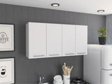 Stockton Rectangle Four Swing Doors Wall Cabinet White B06280442
