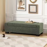 50" Ottoman Bench in Textured Fabric, Rectangular Design with Hinged Lid for Seating, Footrest, and 74862.00