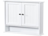 Bathroom Wall Cabinet with Vertical-Slatted MDF Doors and Painted Finish 22.13*5.12*23.03in White 34148523