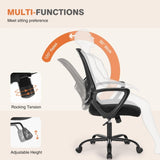 ZUN Ergonomic Office Chair Home Desk Mesh Chair with Fixed Armrest Executive Computer Chair with Soft 91988090