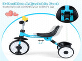 Toddler Tricycle with Rainbow LED Wheels, Foldable 3-in-1 Balance Bike with Carbon Steel Frame, 53048540