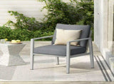 Silver Aluminum Lounge Chair with Sleek Rope Accents and Comfortable Cushions, Perfect for Modern N767P237034W