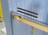 Bypass shower door, sliding door, with 5/16" tempered glass and Brushed Gold finish 6074 W2122P225221
