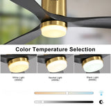 52 Inch Low Profile Ceiling Fan with Remote Control 3 Solid Wood Blades,52 Inches Suitable for W934P147070