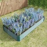 ZUN Raised Garden Bed Kit - Metal Raised Bed Garden 7.6x3.7x0.98ft for Flower Planters, Vegetables Herb 34525789