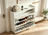 () 3-Drawer Shoe Cabinet with Top Grille Panel MDF Door Panels with 61739478