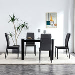 ZUN Dining chairs set of 4, Black modern kitchen chair with metal leg W24154187