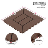 DIY friendly, easy to clean interlocking deck tiles, 11.8"x11.8" patio flooring 44 pieces per 91623820