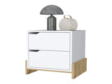 Ralston 2-Drawer Nightstand in White and Macadamia B062111736