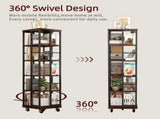 5 Tiers Rotating Bookshelf, Corner, 360 Display Wood Spinning Bookshelves, Floor Standing W2641P399191