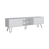 Waco TV Rack, Hairpin Stand with Spacious Storage and Cable Management Holes, White B097P167462