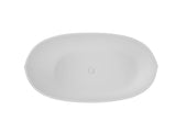65" Freestanding Solid Surface Bathtub, Stone Resin Freestanding Bath Tub with Overflow and Pop-up W1573P180444