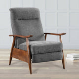 Saugus Wood Arm Push Back Recliner - Charcoal B050P281012