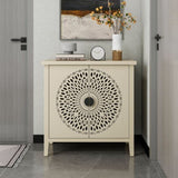 Hollow-Carved 2 Door Accent Cabinet Sideboard Buffet Storage Cabinet with Adjustable Shelf for W688P225282