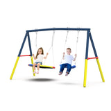 Swing Set for Backyard, 440lbs Set with Heavy-Duty A-Frame Metal Outdoor Stand, 1 Saucer W1163P290469