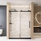 Frameless Single sliding shower door 56-60 "W x 76" H, 1/4 " Clear Tempered Glass, Explosion W1675P307002