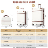 Hardshell Luggage Sets 3 Pieces 20"24" Luggages and Cosmetic Case Spinner Suitcase with TSA Lock N732P171583K