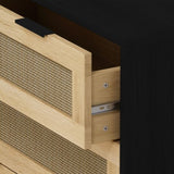 ZUN 31.50"3-Drawers Rattan Storage Cabinet Rattan Drawer,for Bedroom,Living Room,Dining W757127393