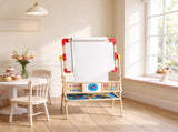 Double-Sided Kids Art Easel, 360&deg Rotating Easel with Magnetic Whiteboard, Chalkboard and Storage 98179748