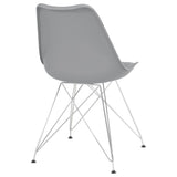 Grey and Chrome Padded Side Chair B062P153707