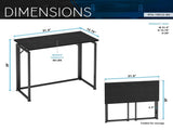 Techni Mobili 31.5 in. Folding Desk for Small Spaces, No Assembly Required, Black B031P286132