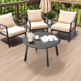 Patio Coffee Table, Metal Steel Outdoor Round Table, Weather Resistant Steel Side Table for 18230579