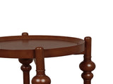 Classic Solid Wood Round Side Table with Lower Shelf W3137P506941